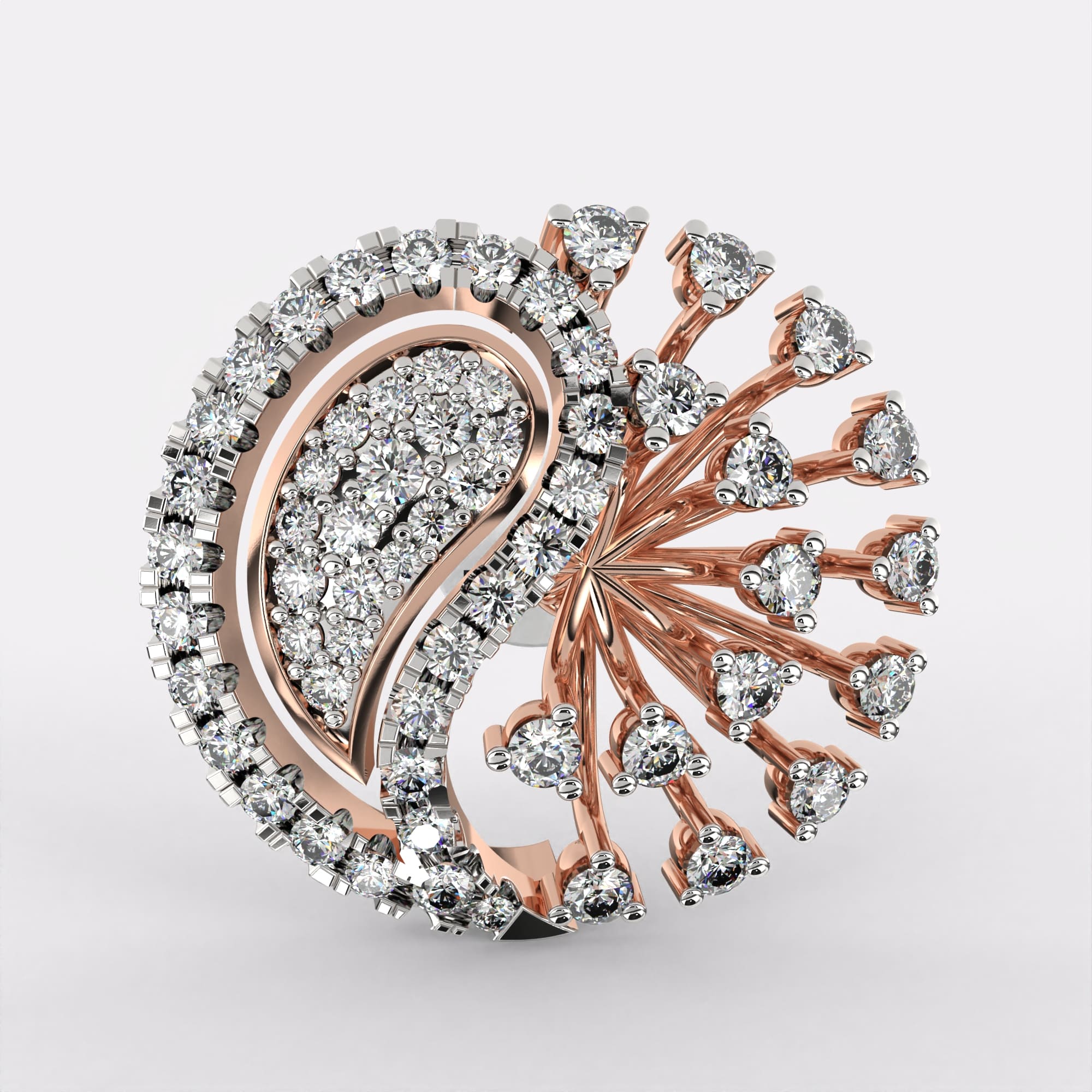 Root Diamond Stud Earrings