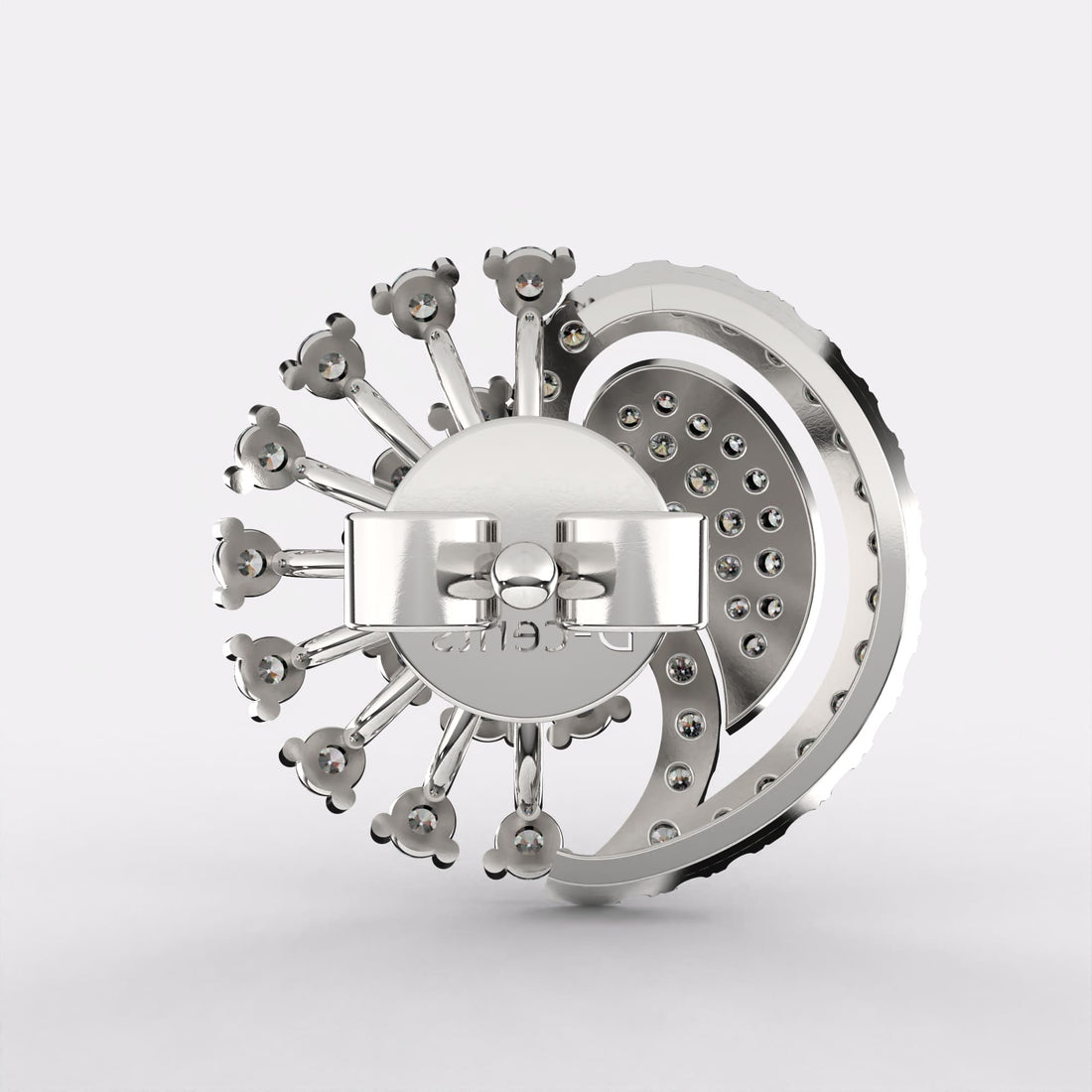 Root Diamond Stud Earrings in 925 Silver