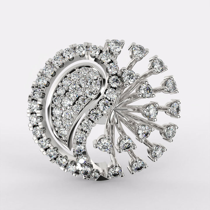 Root Diamond Stud Earrings in 925 Silver