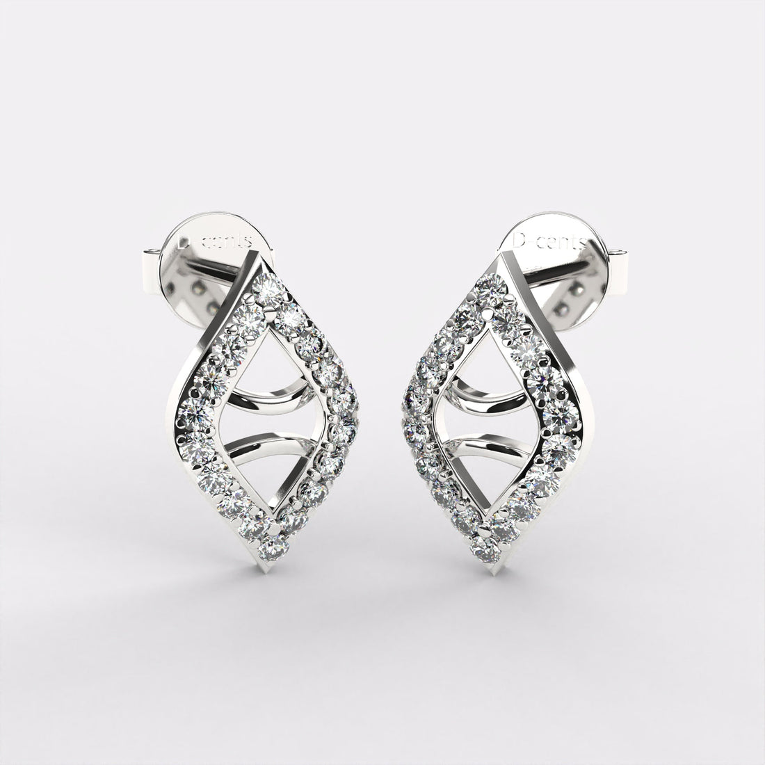 Rory Round Diamond Stud Earrings In 925 Silver