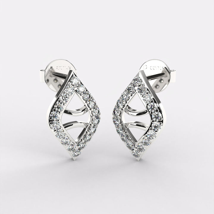 Rory Round Diamond Stud Earrings In 925 Silver