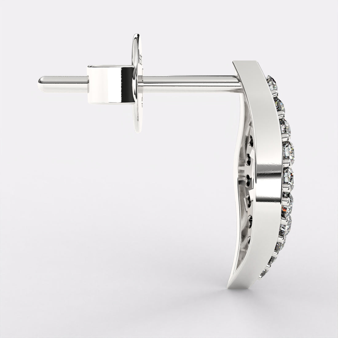 Rory Round Diamond Stud Earrings In 925 Silver