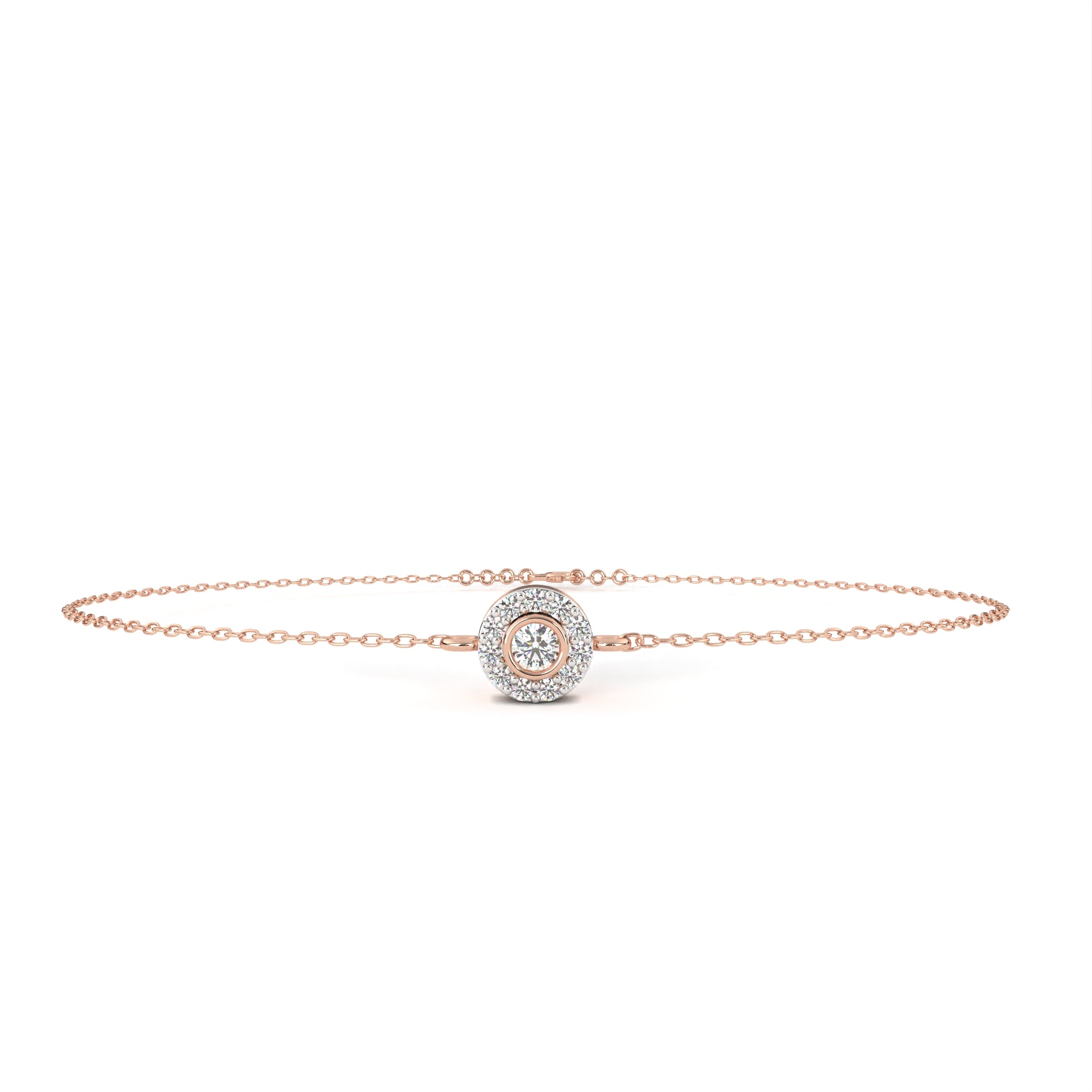 Round Bezel Diamond Bracelet
