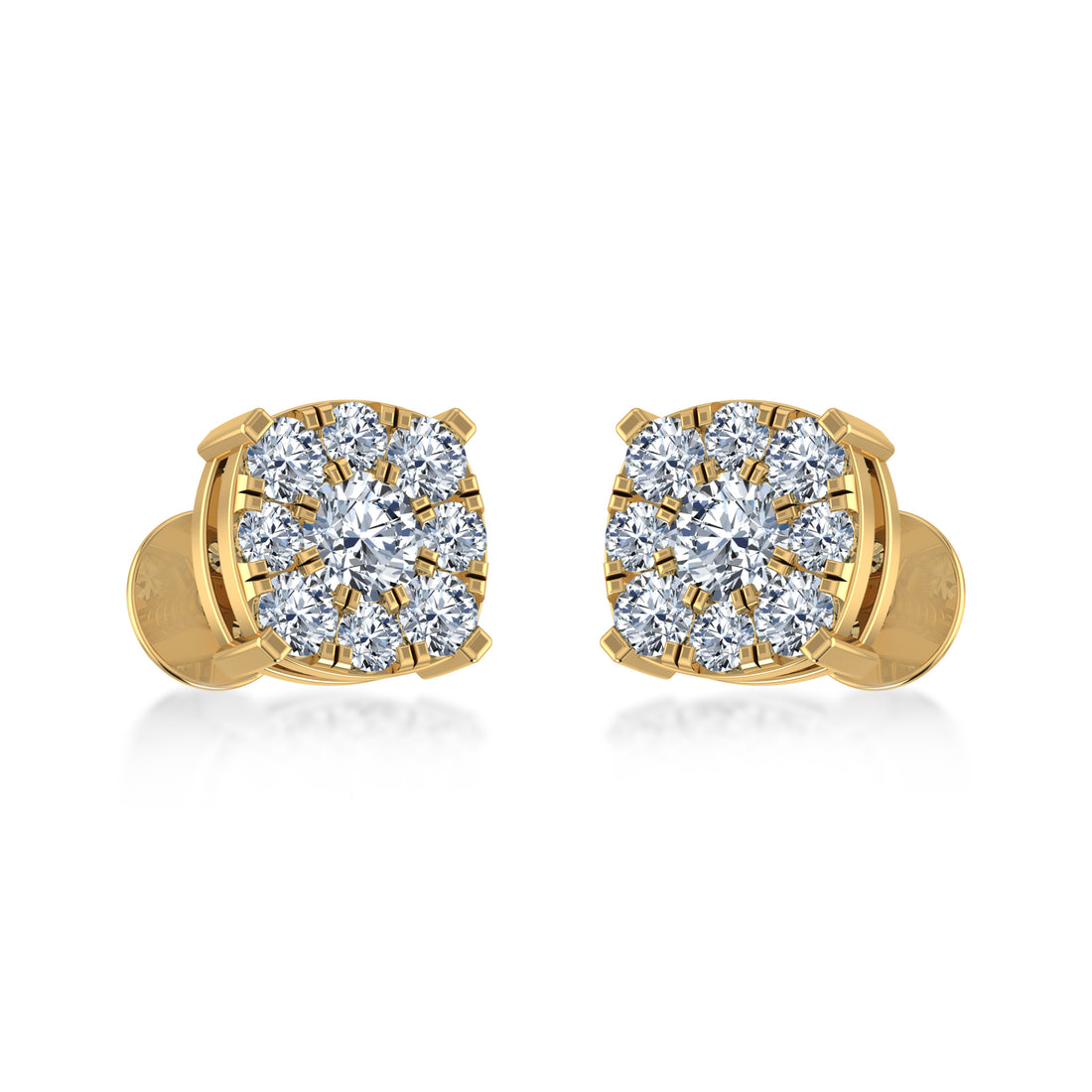 Round Brilliant Lab Grown Diamond Halo Stud Earrings 2