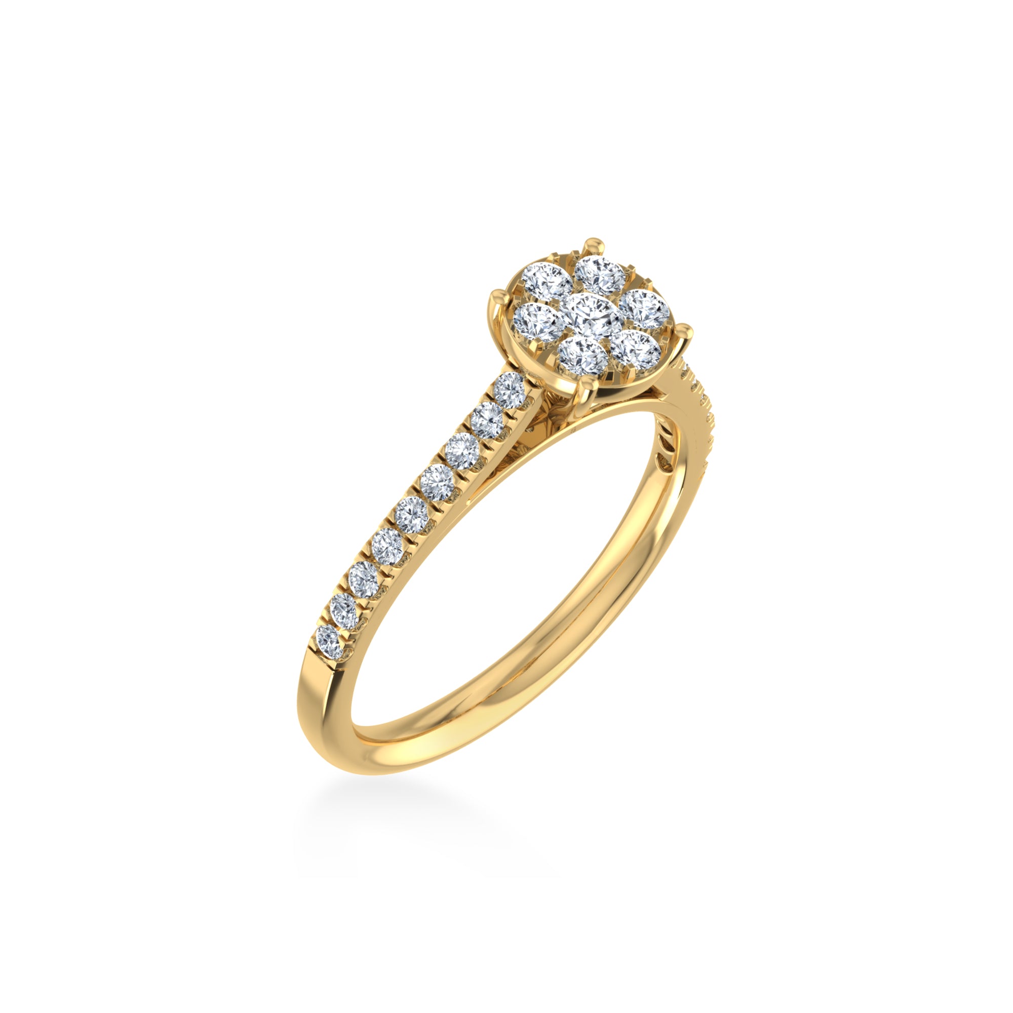 Round Cluster Lab-Grown Diamond Engagement Ring2