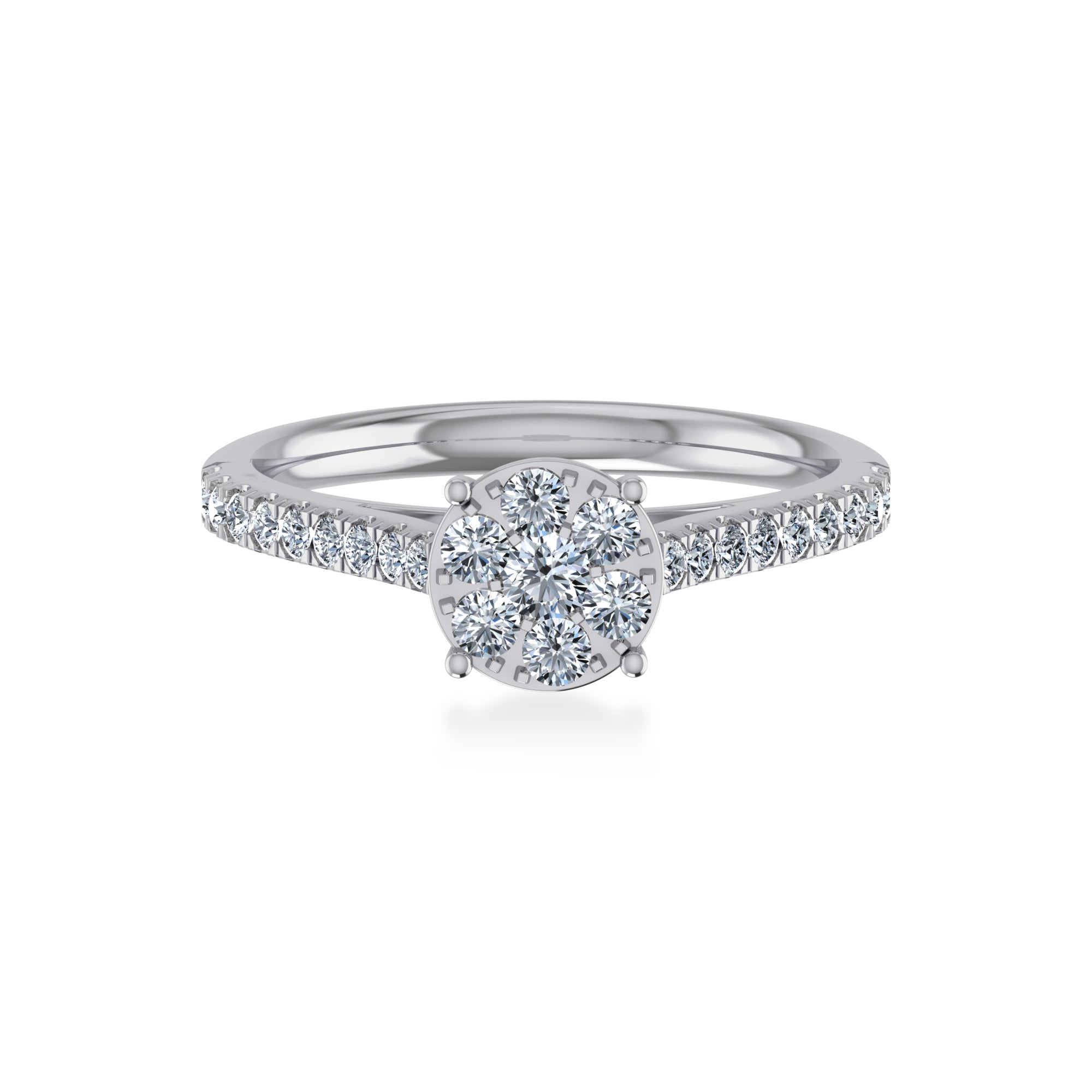 Round Cluster Lab-Grown Diamond Engagement Ring7