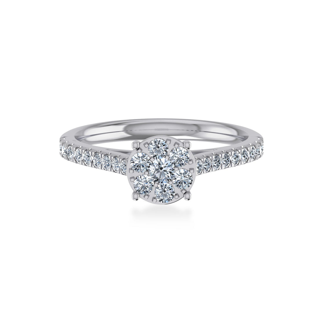 Round Cluster Lab-Grown Diamond Engagement Ring7
