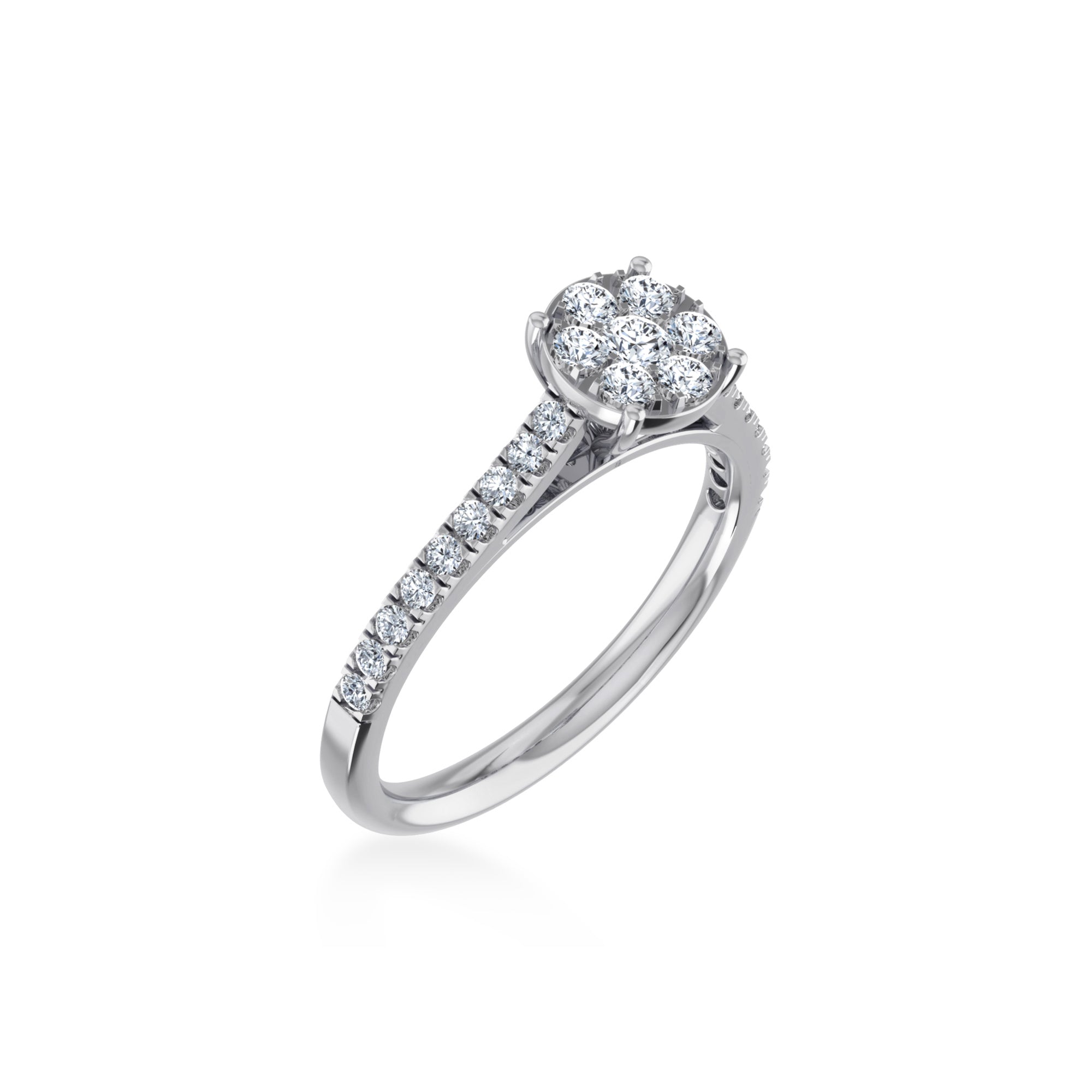 Round Cluster Lab-Grown Diamond Engagement Ring8