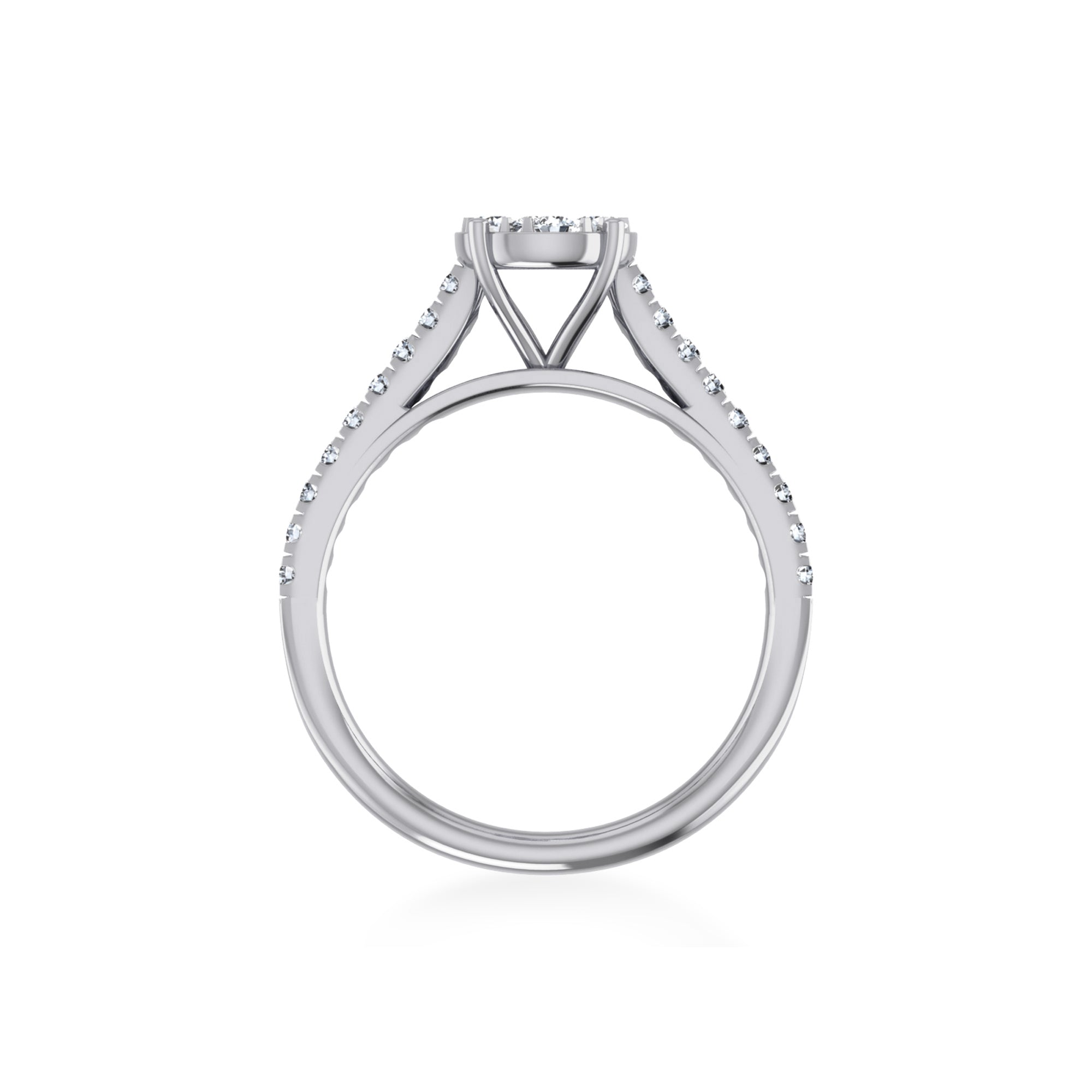 Round Cluster Lab-Grown Diamond Engagement Ring9