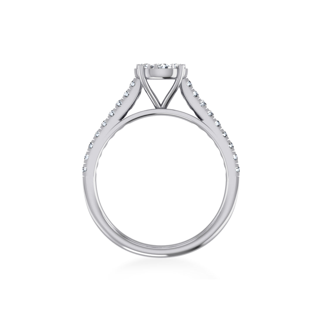 Round Cluster Lab-Grown Diamond Engagement Ring9