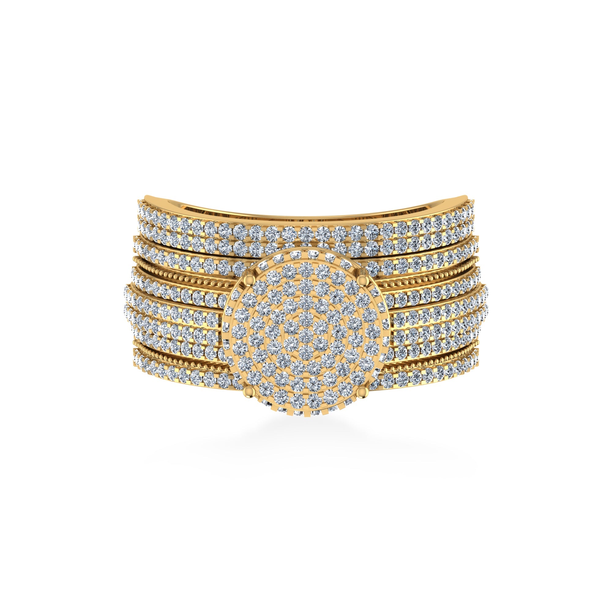 Round Cluster Pave Lab Diamond Cocktail Ring