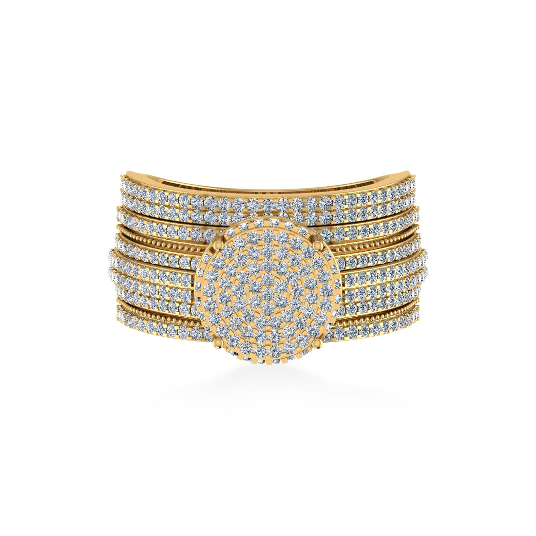 Round Cluster Pave Lab Diamond Cocktail Ring