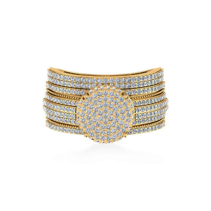 Round Cluster Pave Lab Diamond Cocktail Ring