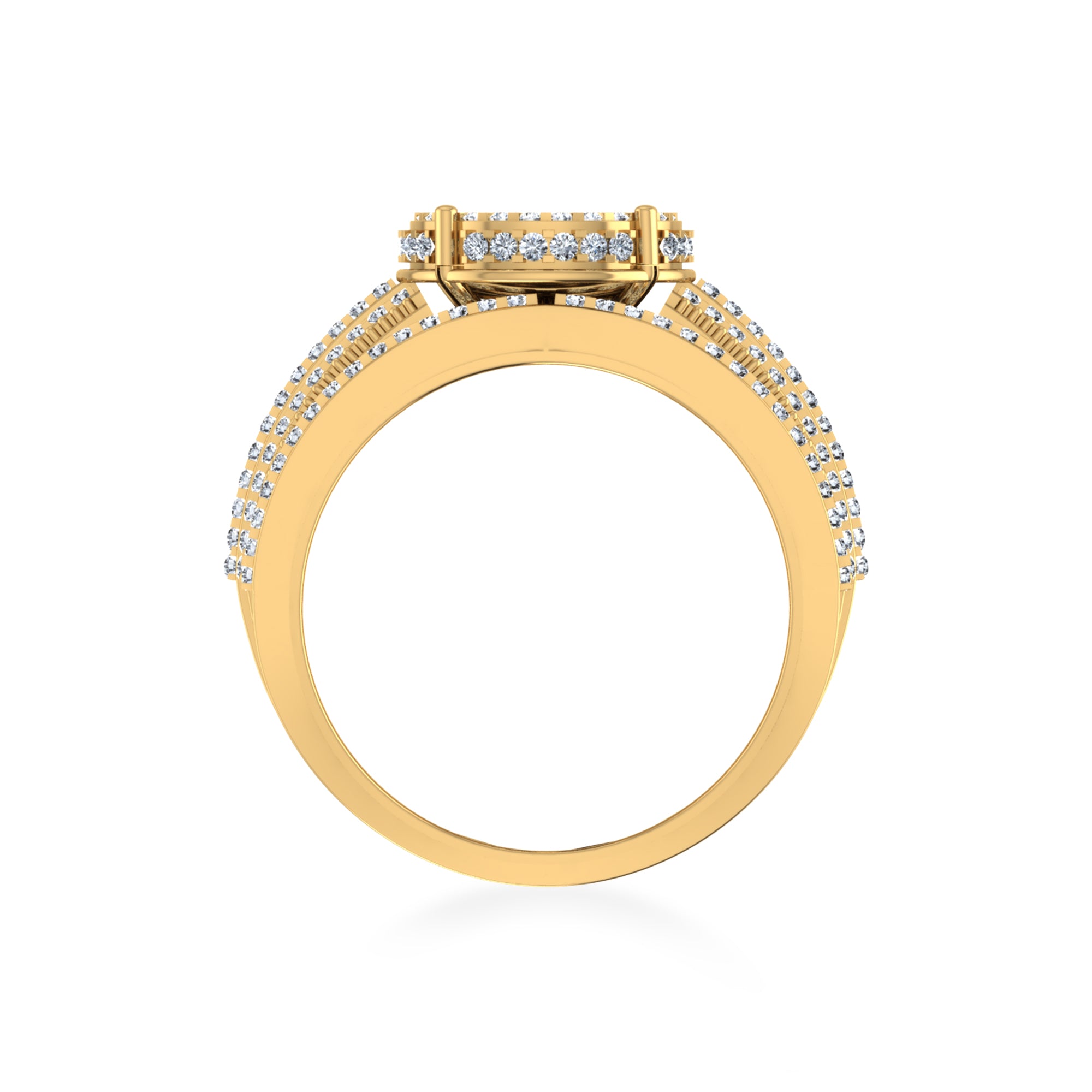 Round Cluster Pave Lab Diamond Cocktail Ring 3