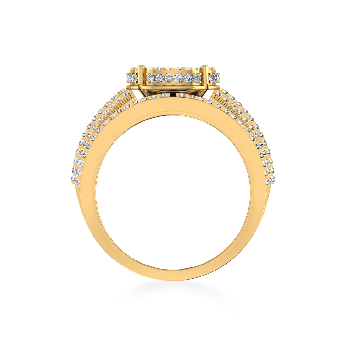 Round Cluster Pave Lab Diamond Cocktail Ring 3