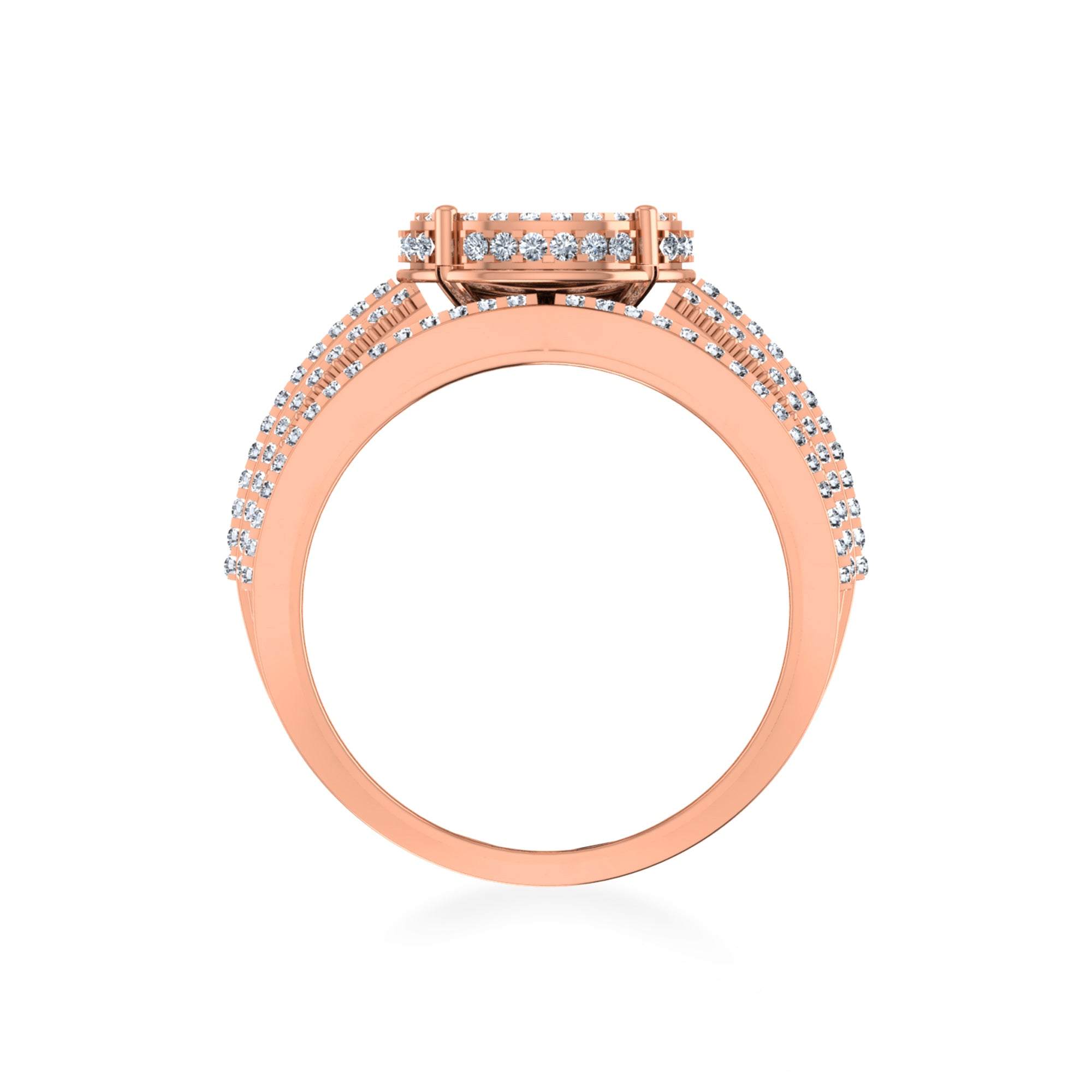 Round Cluster Pave Lab Diamond Cocktail Ring 6