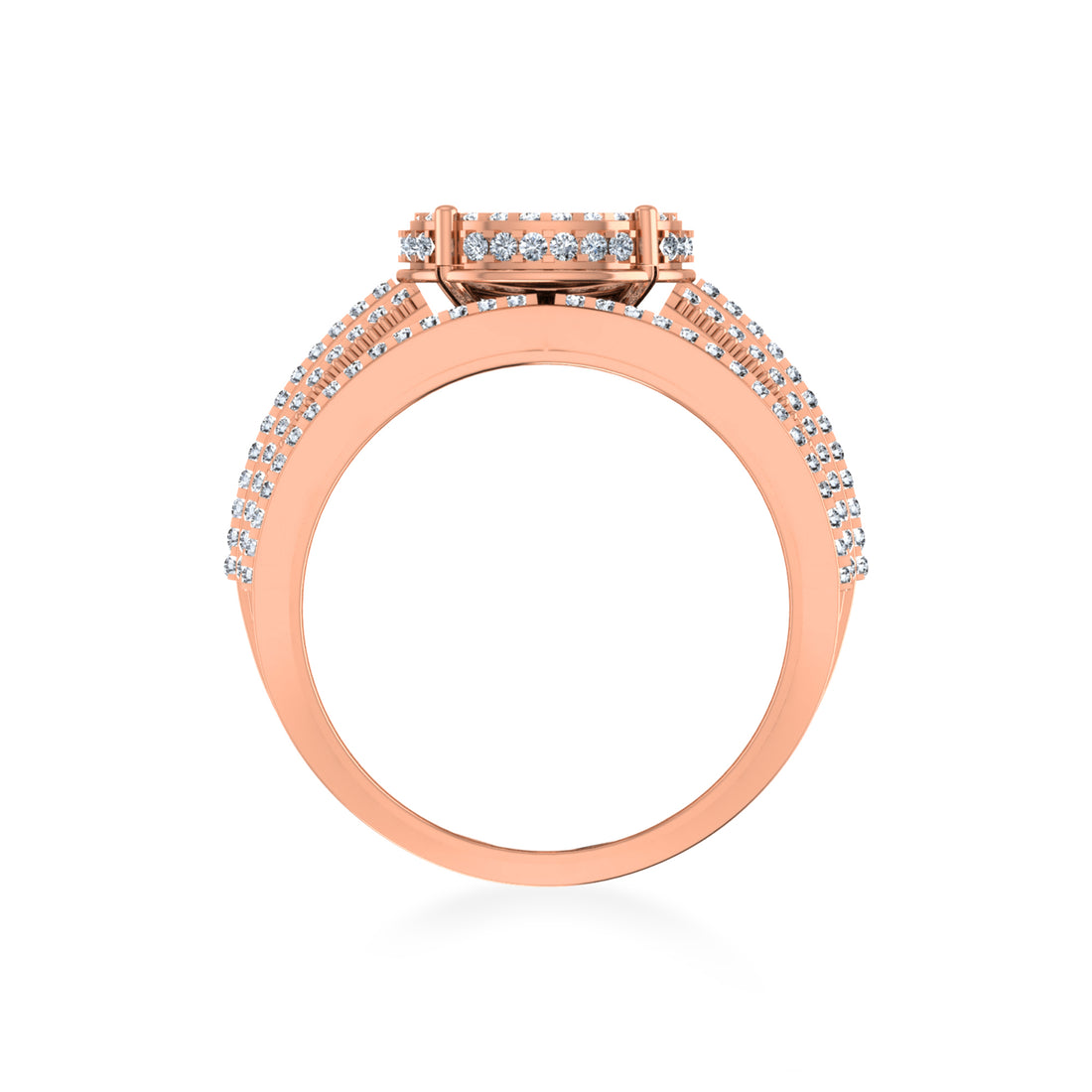 Round Cluster Pave Lab Diamond Cocktail Ring 6