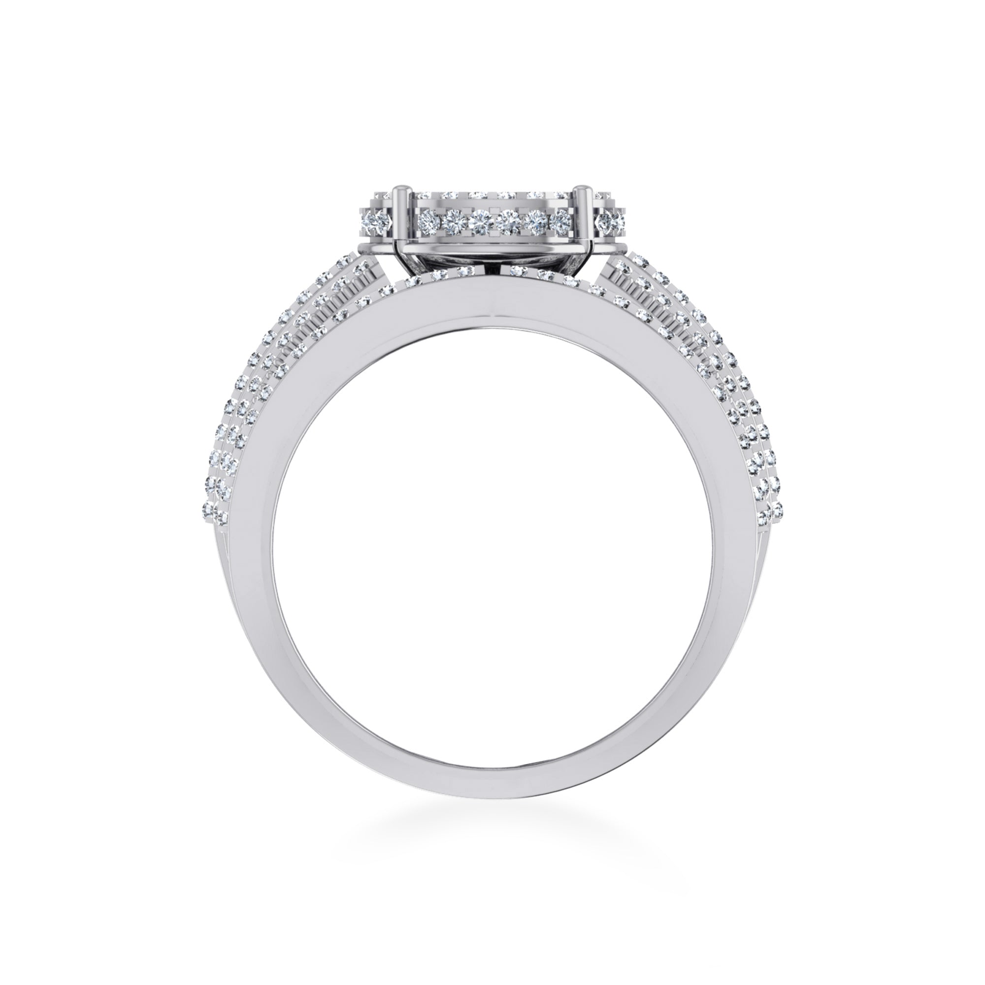 Round Cluster Pave Lab Diamond Cocktail Ring 9