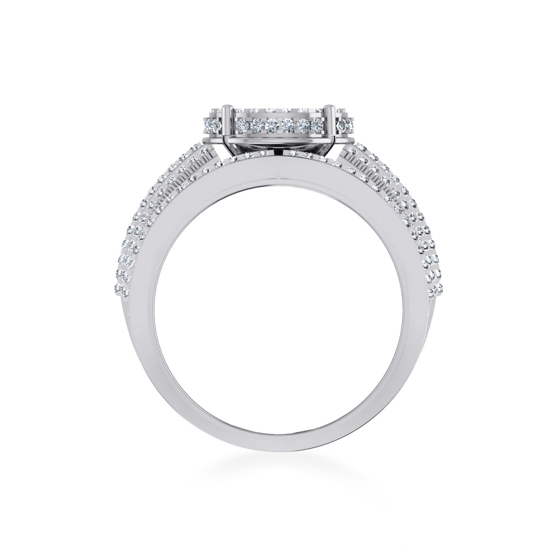 Round Cluster Pave Lab Diamond Cocktail Ring 9