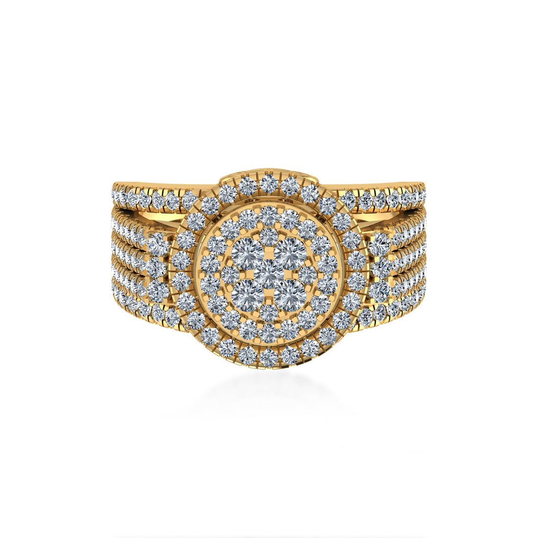 Round Double Halo Lab-Grown Diamond Cluster Ring