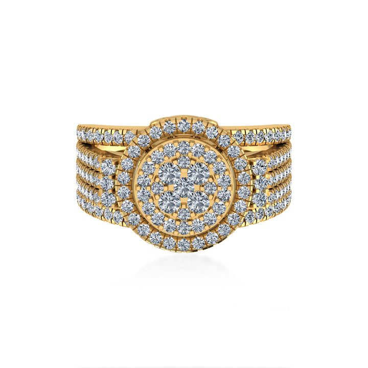 Round Double Halo Lab-Grown Diamond Cluster Ring