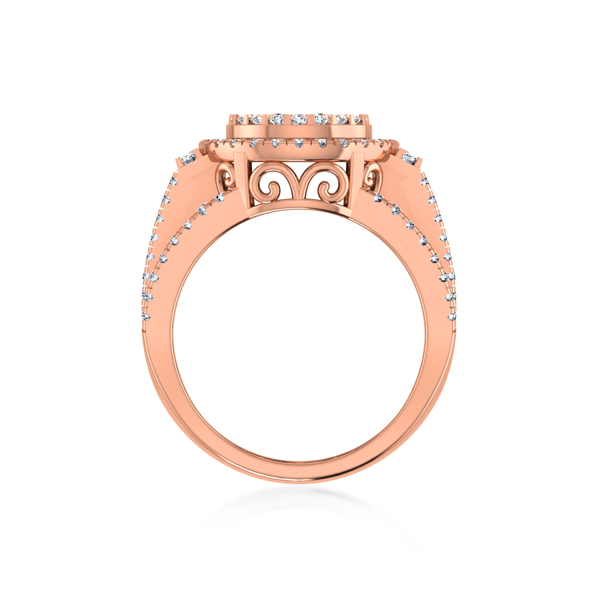 Round Double Halo Lab-Grown Diamond Cluster Ring6