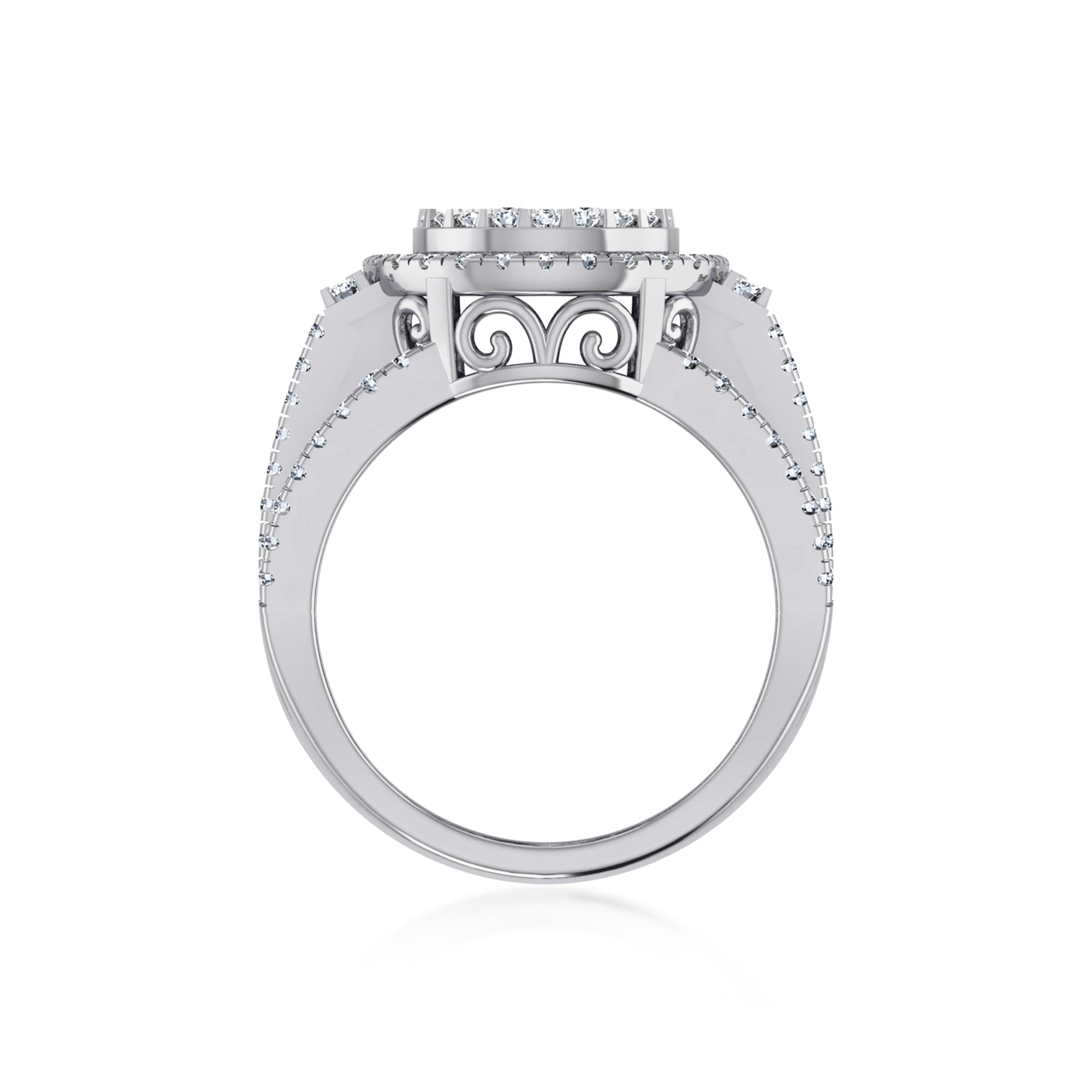 Round Double Halo Lab-Grown Diamond Cluster Ring9