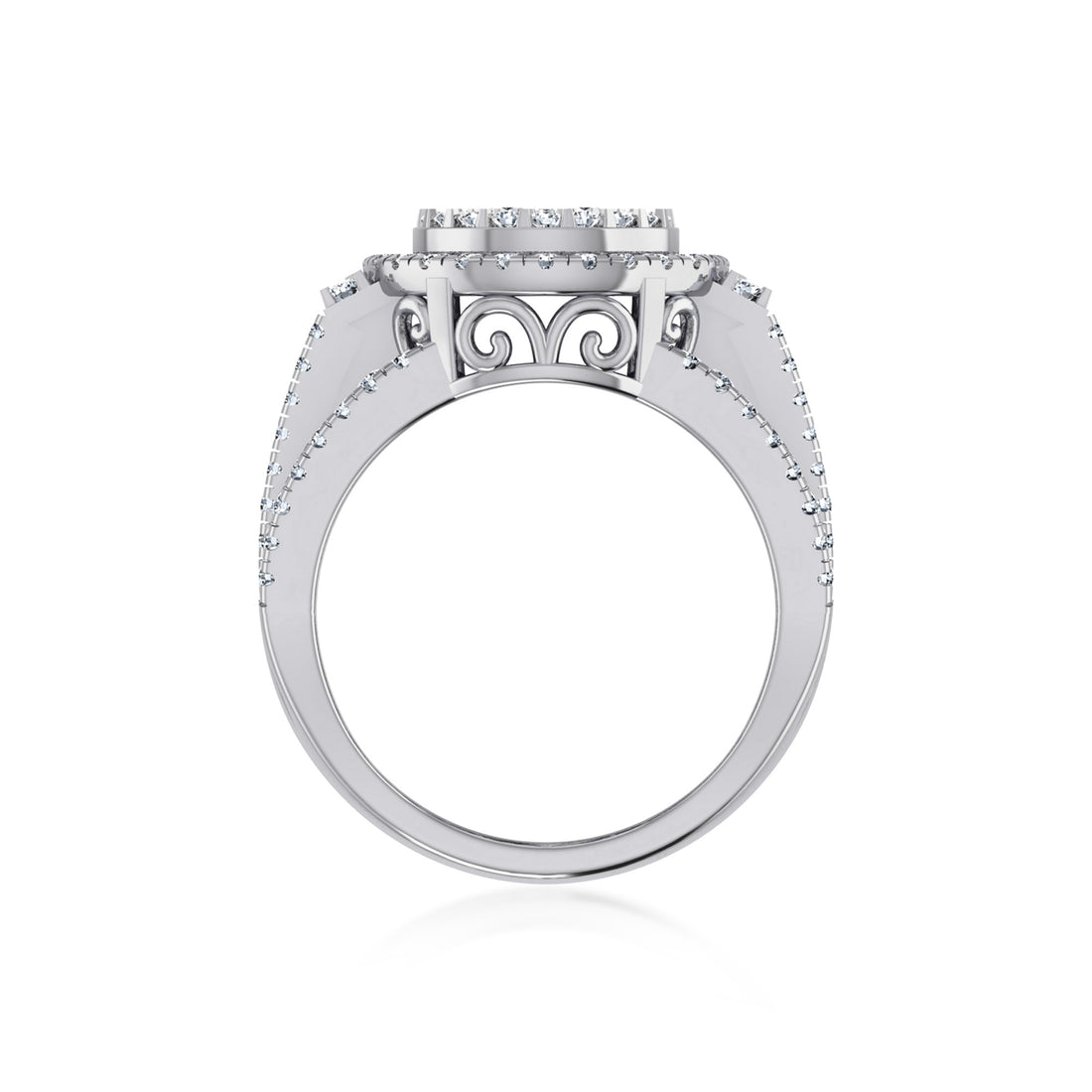 Round Double Halo Lab-Grown Diamond Cluster Ring9