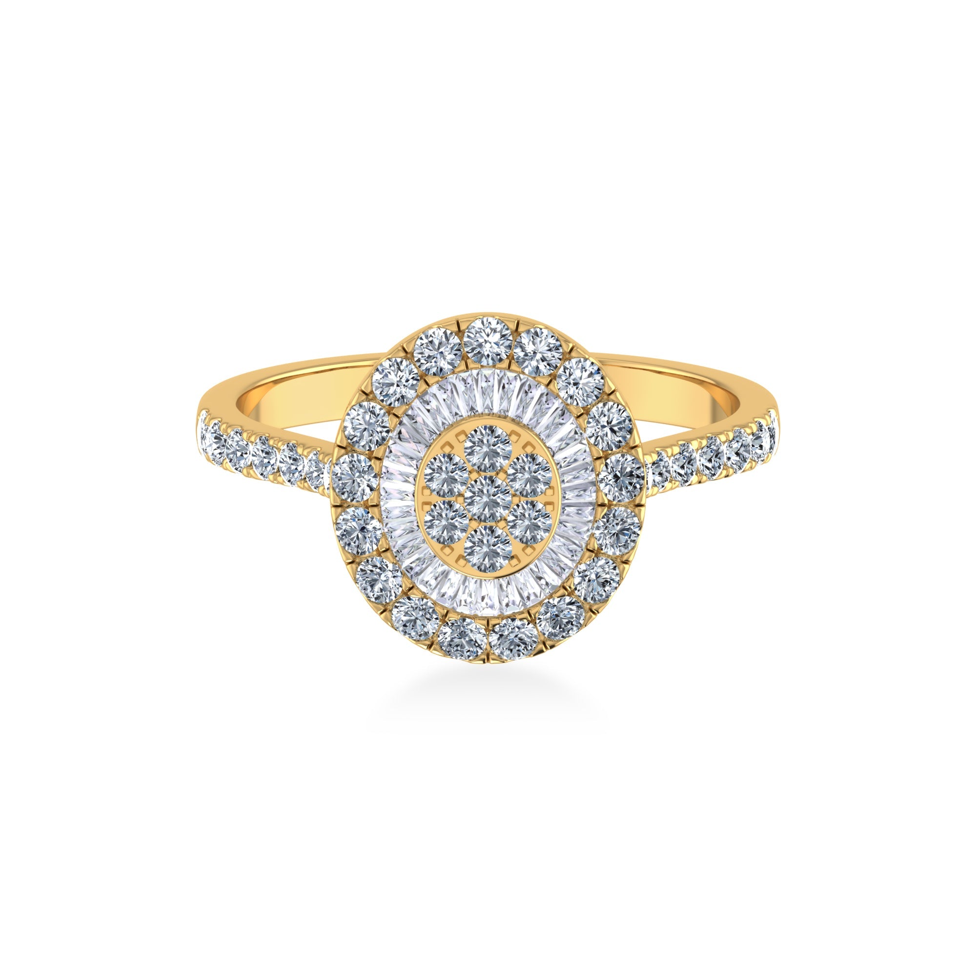 Round Double Halo Lab-Grown Diamond Ring
