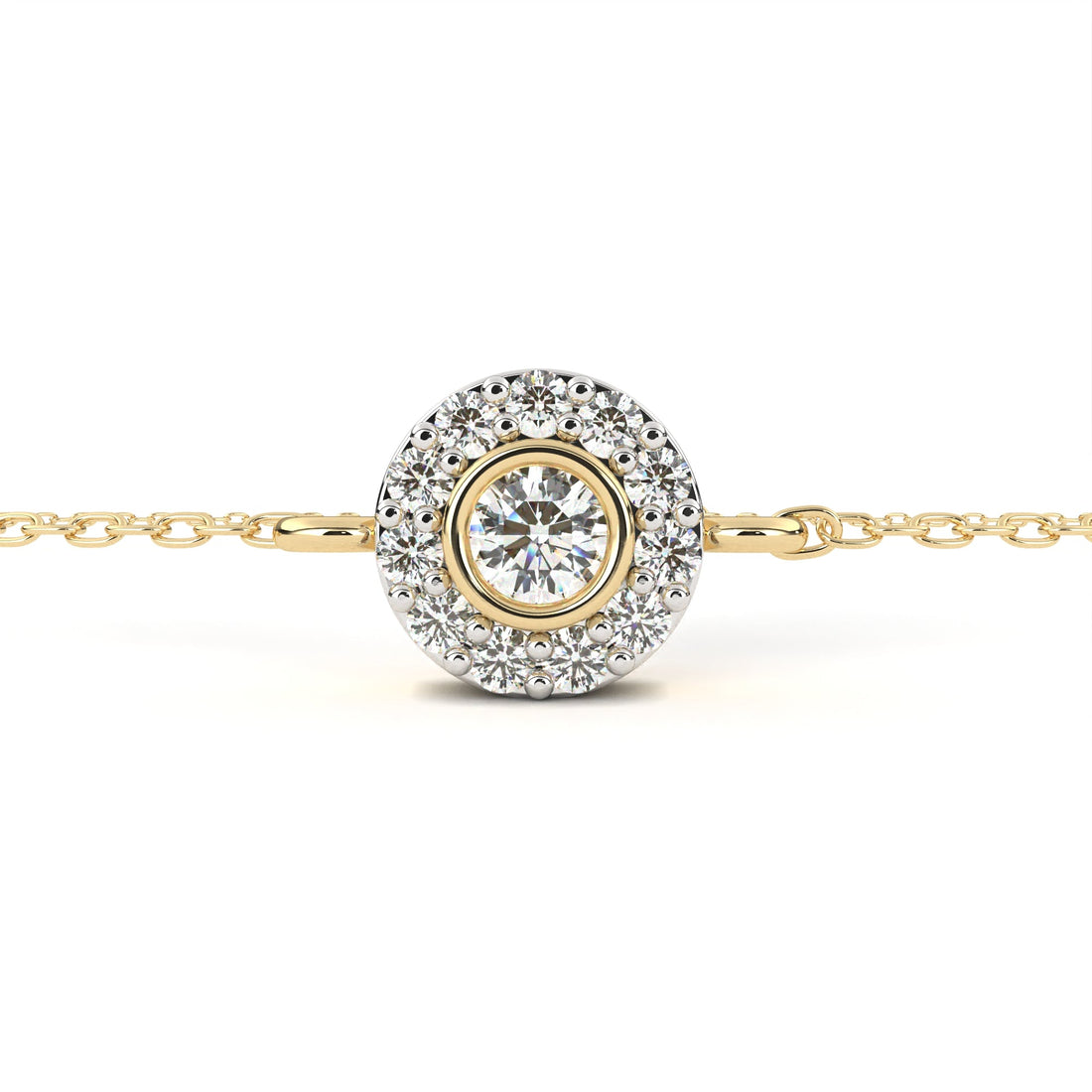 Round Halo Bezel Diamond Bracelet