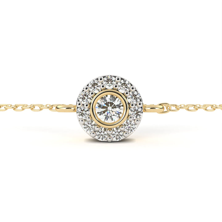 Round Halo Bezel Diamond Bracelet