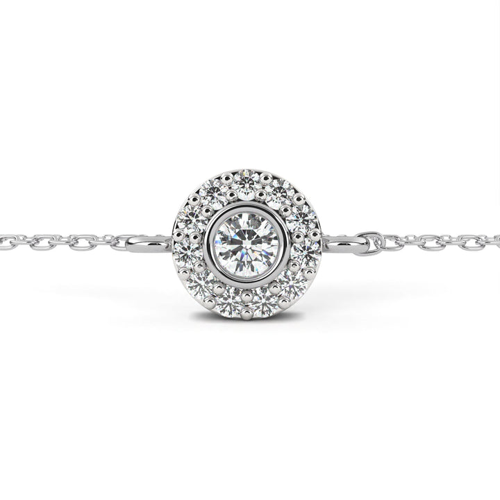 Round Halo Bezel Diamond Bracelet
