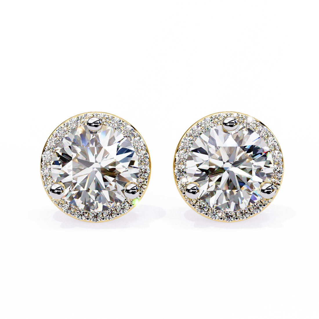 Round Halo Diamond Studs
