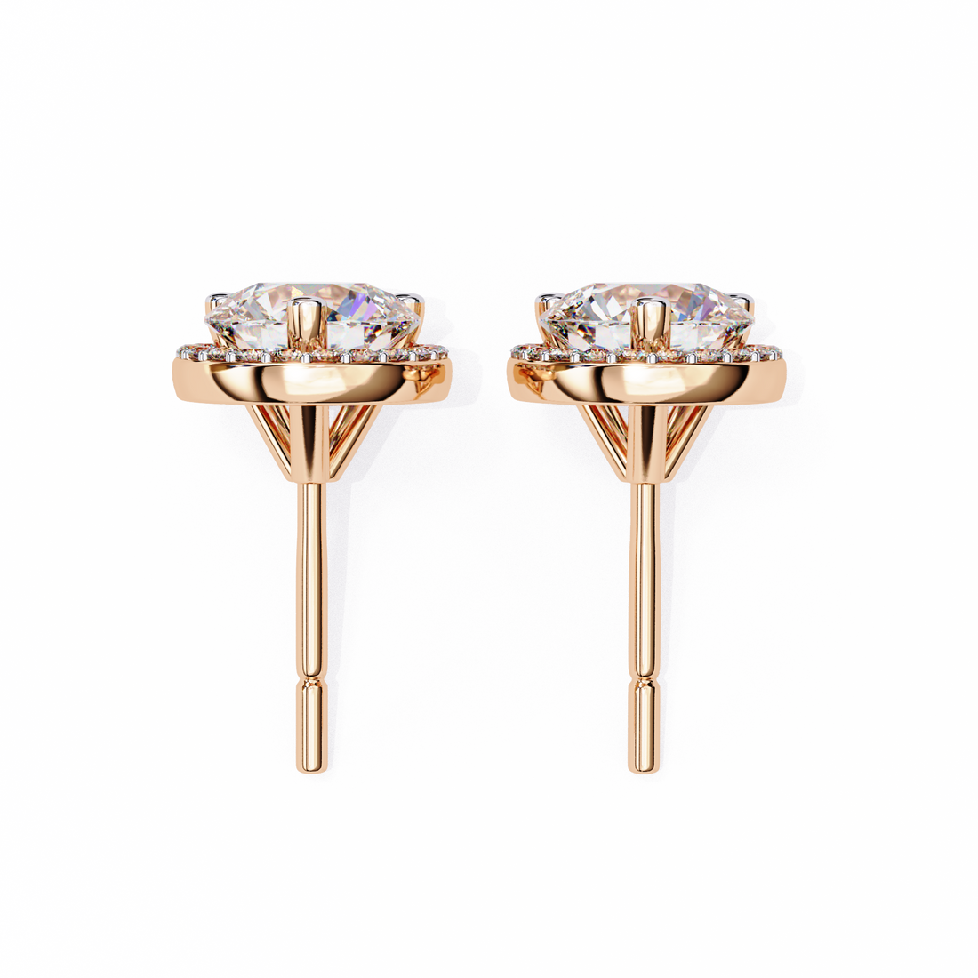 Round Halo Diamond Studs