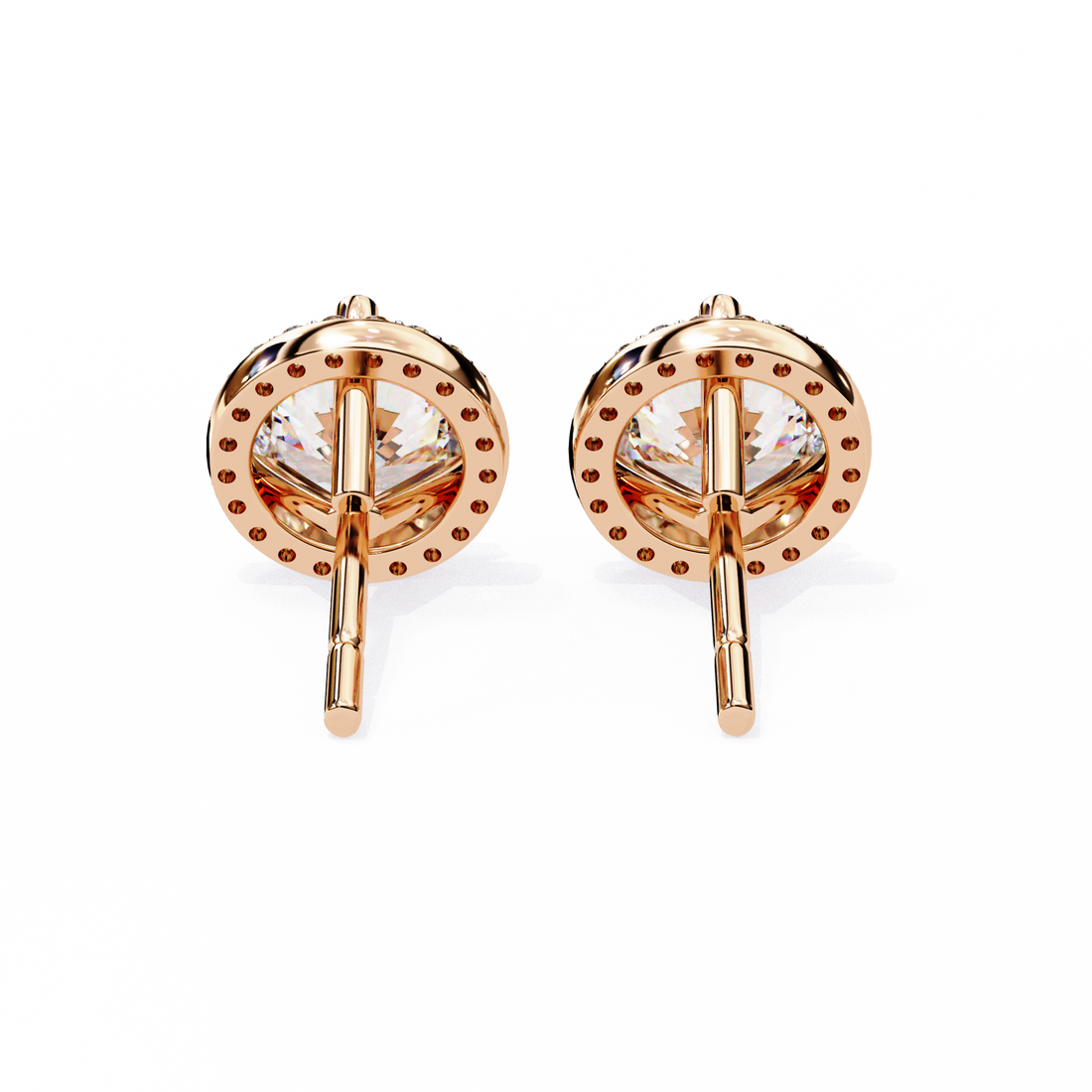 Round Halo Diamond Studs