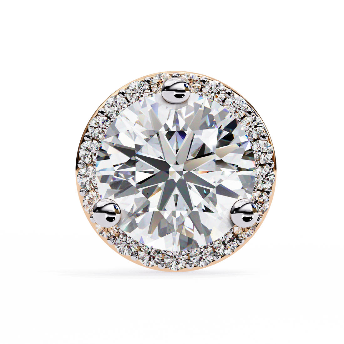 Round Halo Diamond Studs