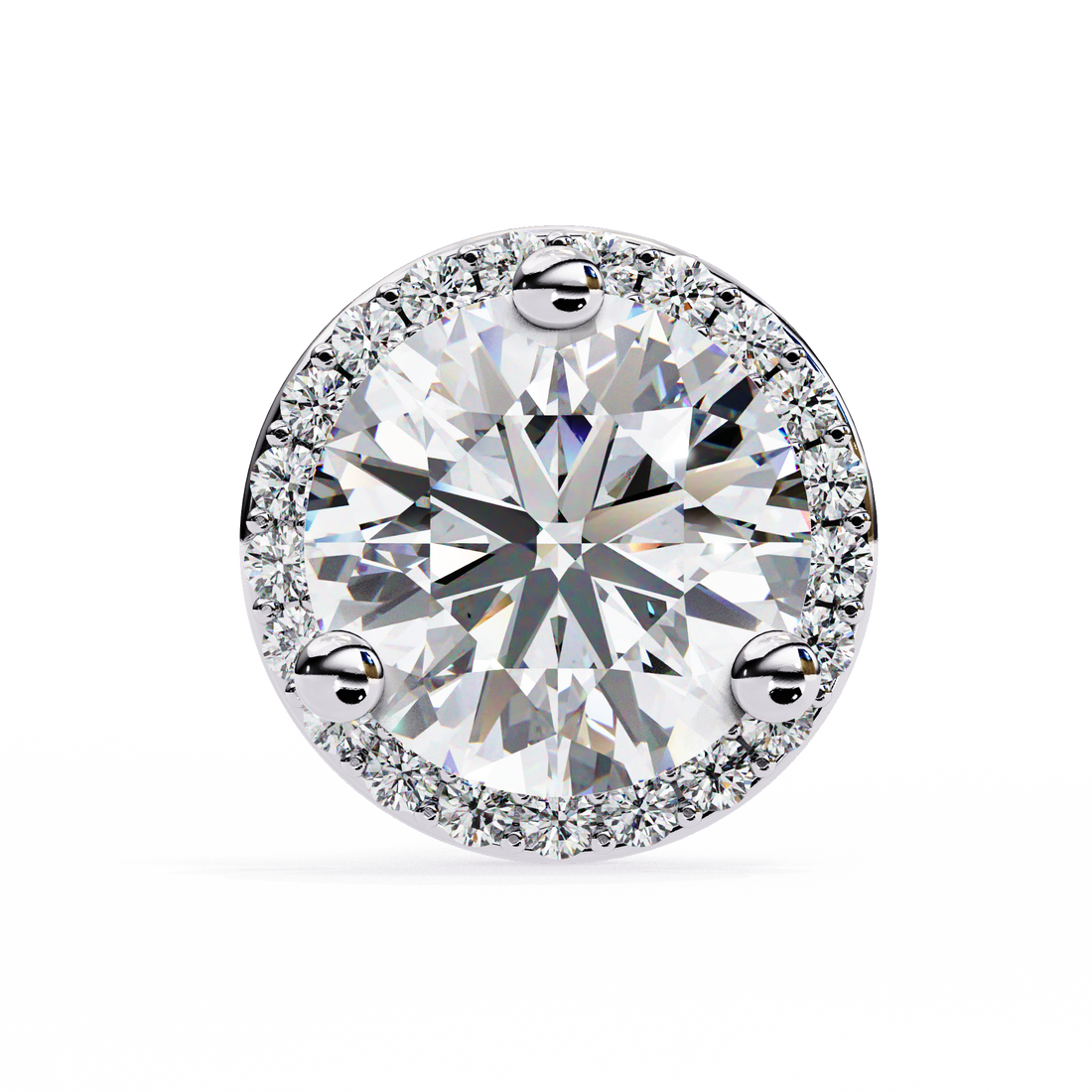 Round Halo Diamond Studs