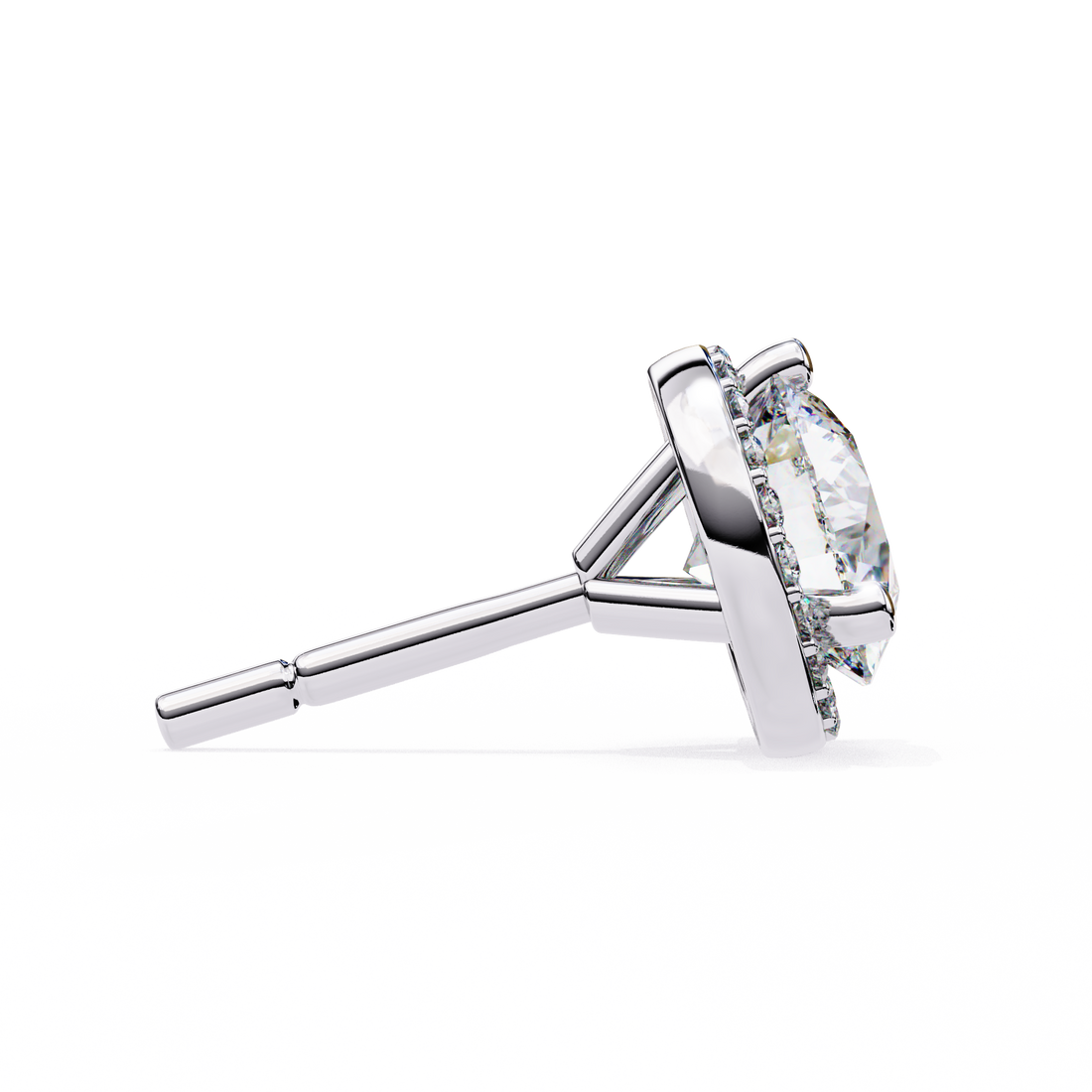 Round Halo Diamond Studs