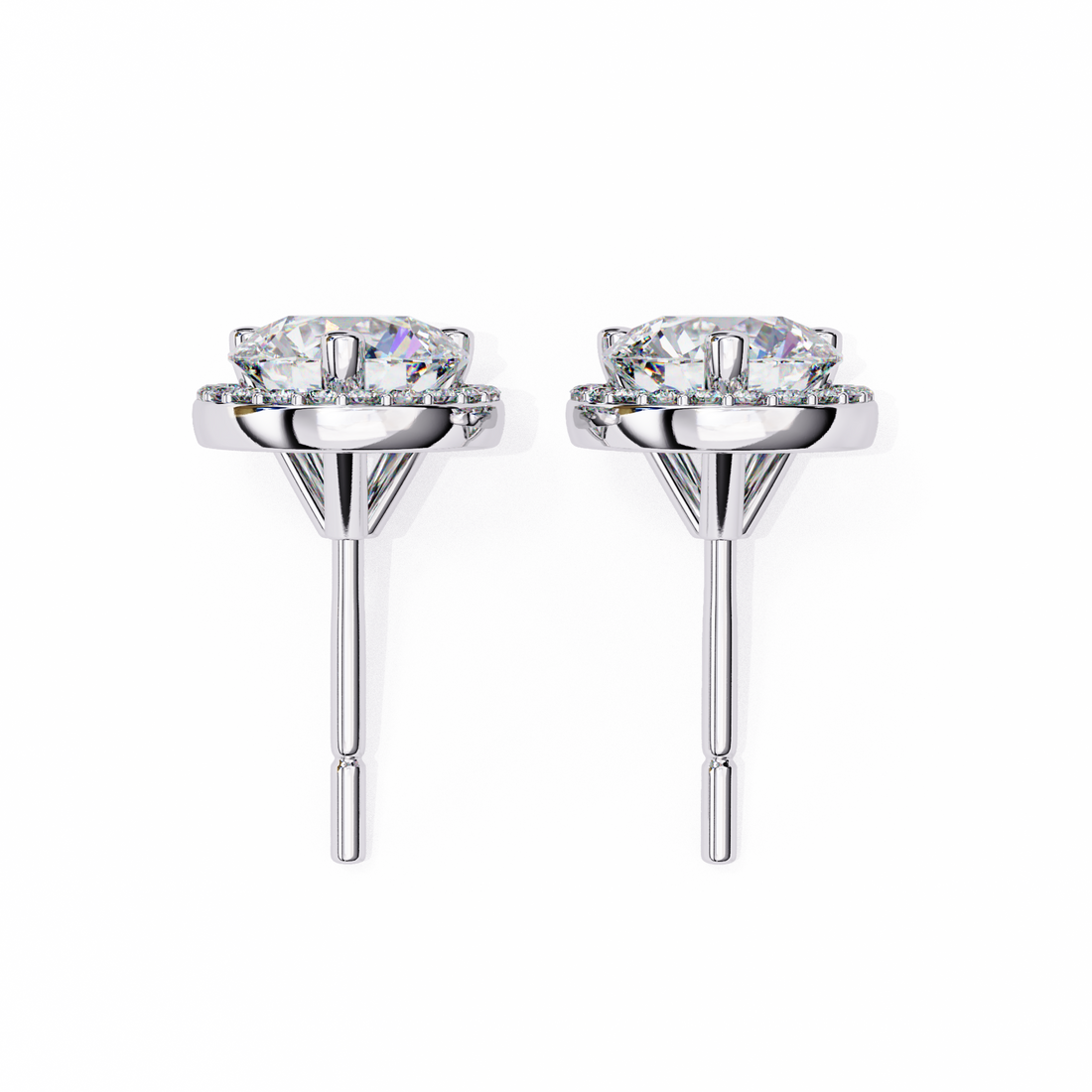 Round Halo Diamond Studs