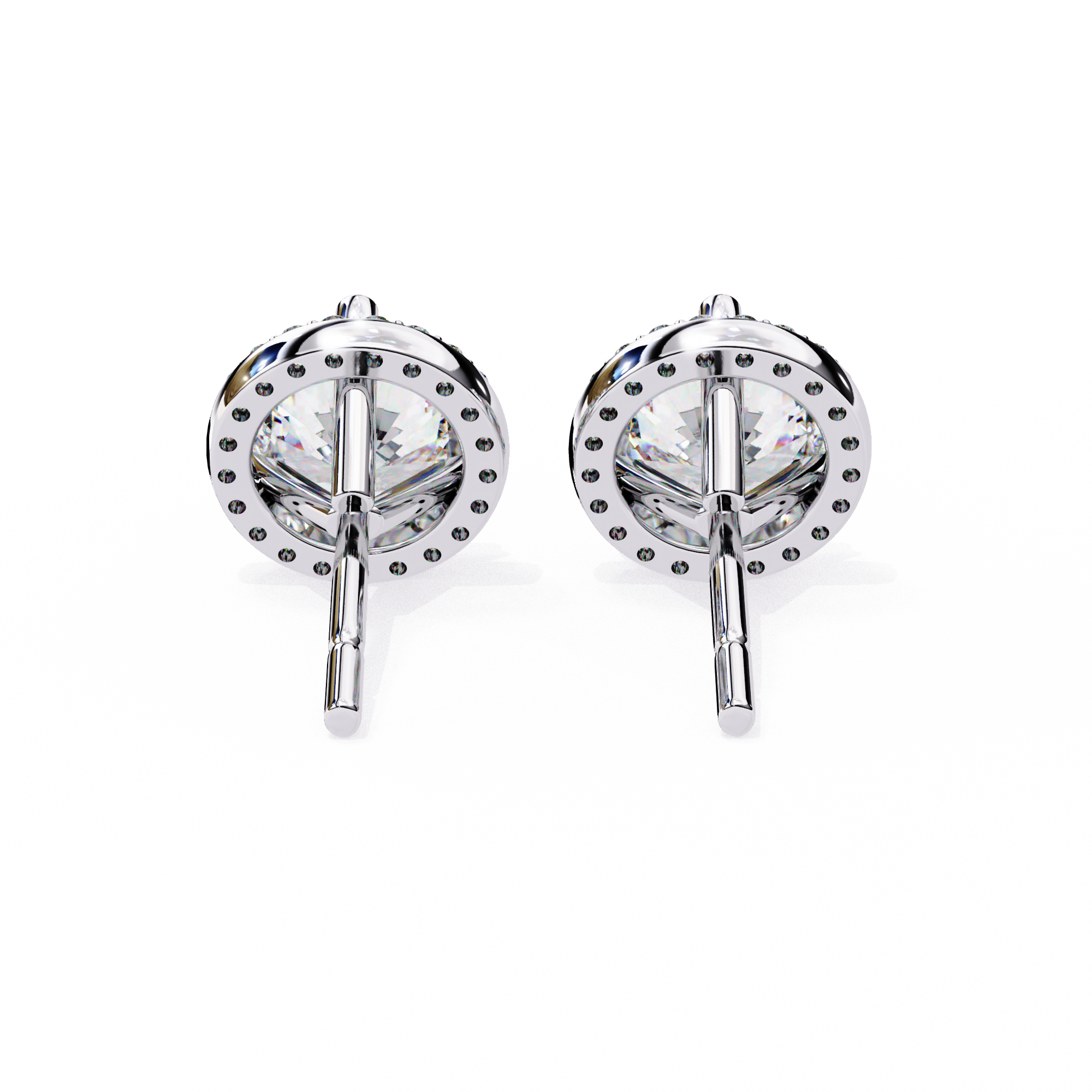 Round Halo Diamond Studs