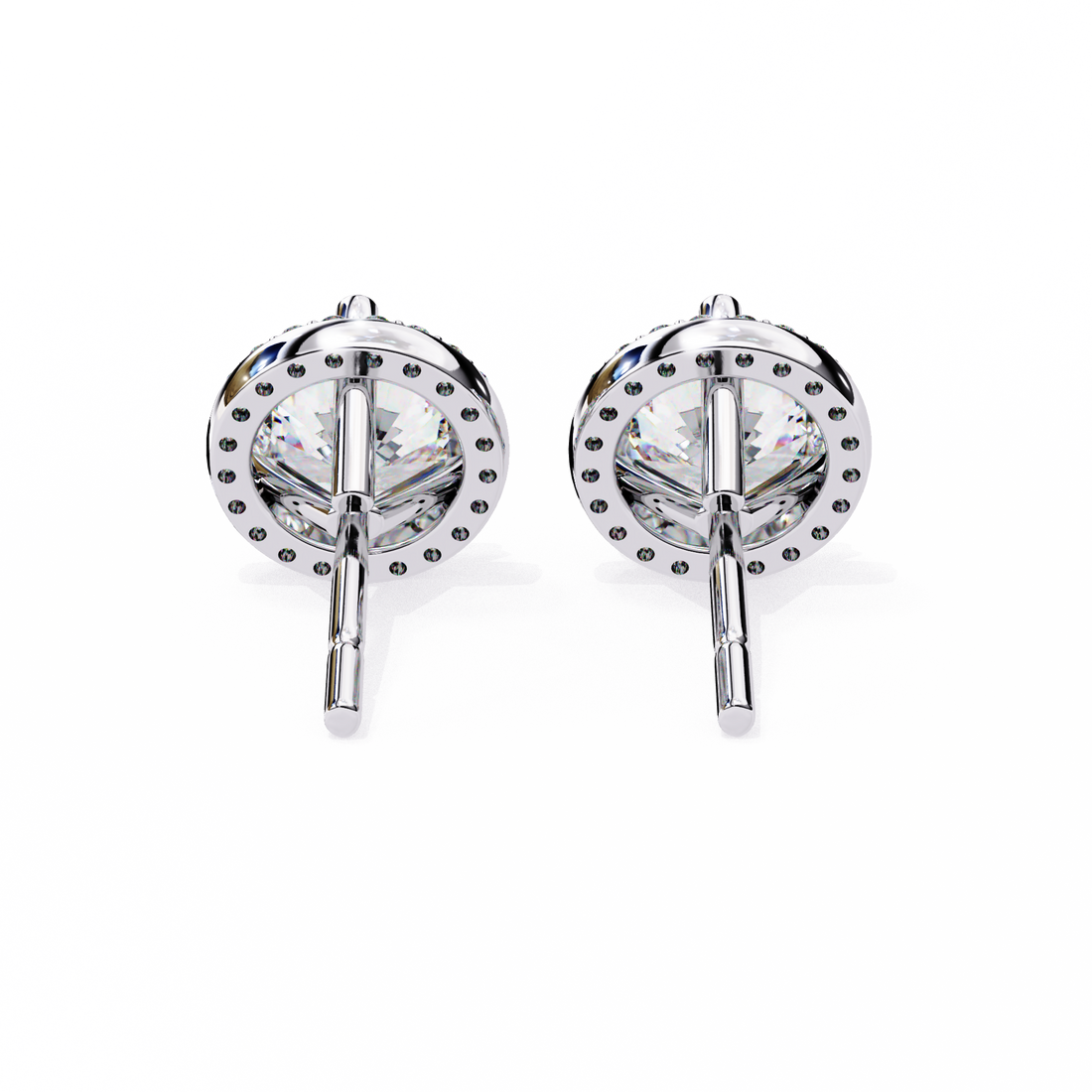 Round Halo Diamond Studs