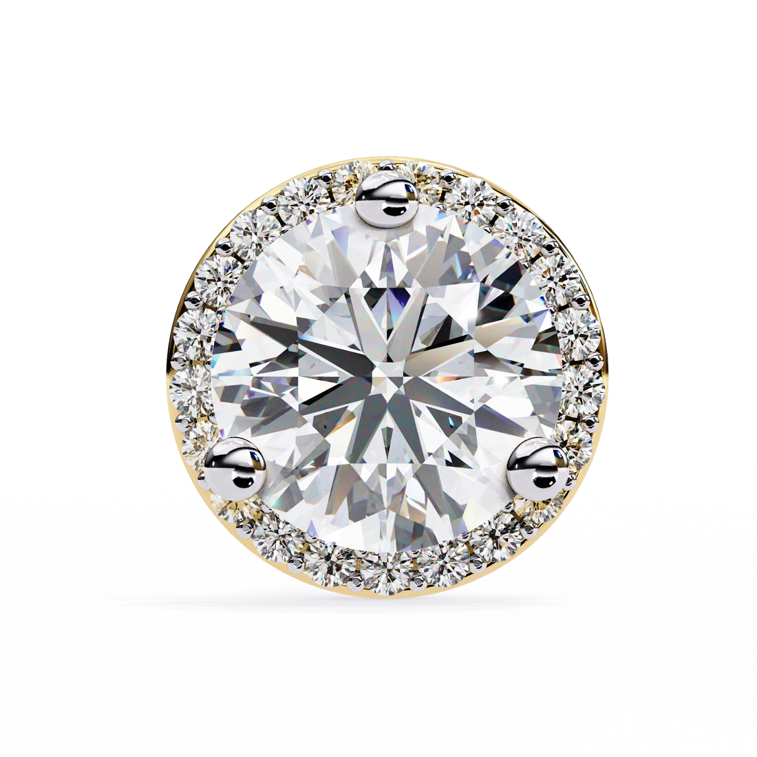 Round Halo Diamond Studs