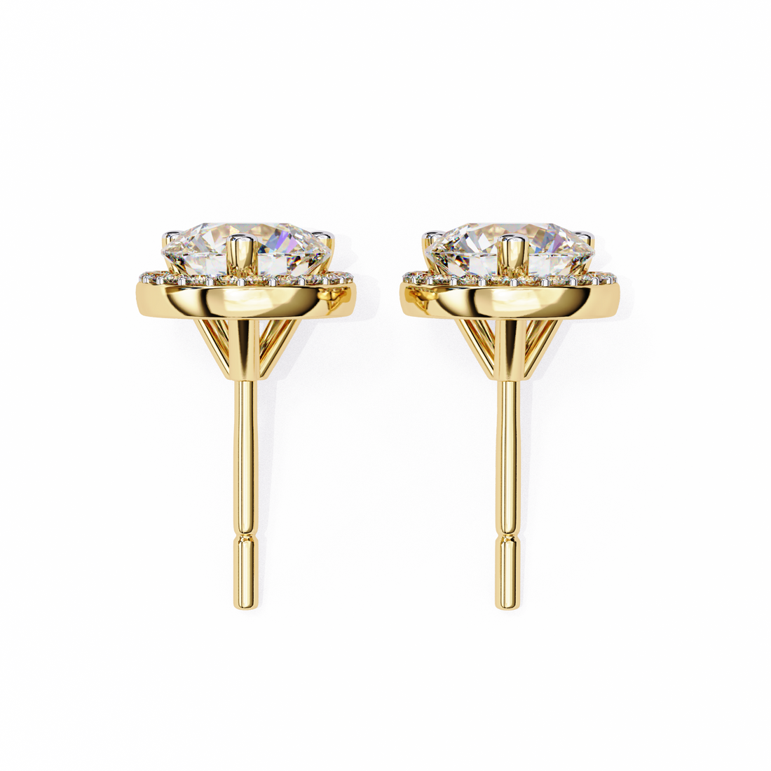 Round Halo Diamond Studs