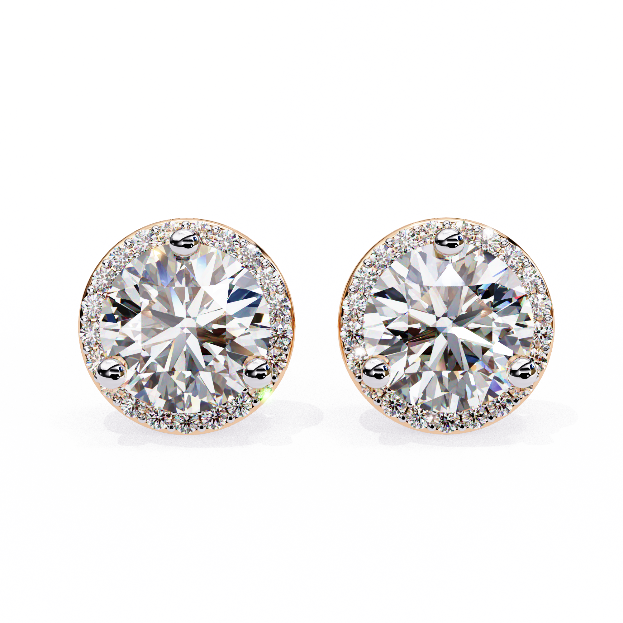 Round Halo Diamond Studs