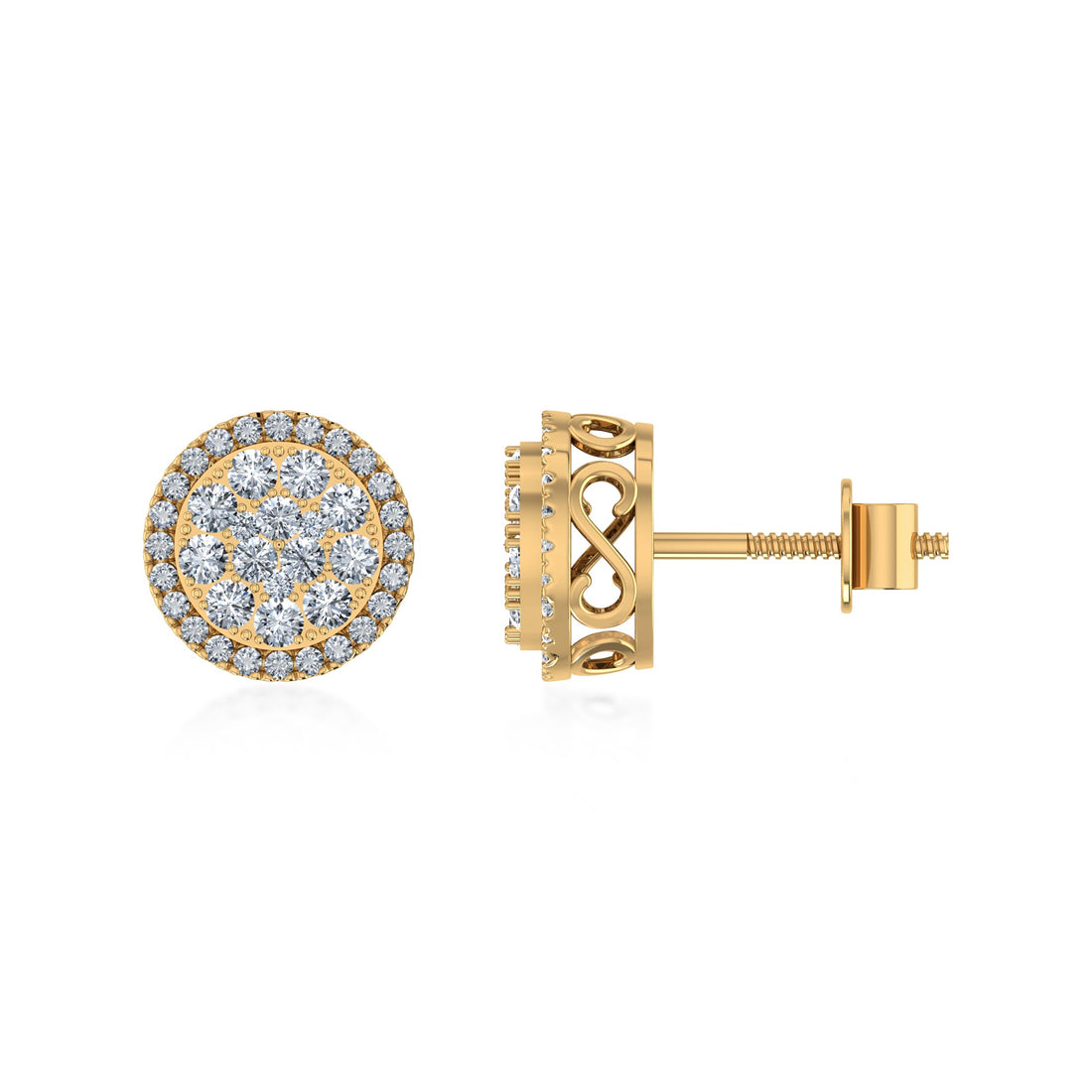 Round Halo Lab Grown Diamond Earrings