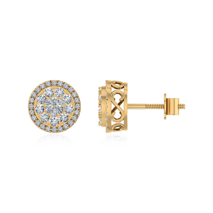Round Halo Lab Grown Diamond Earrings