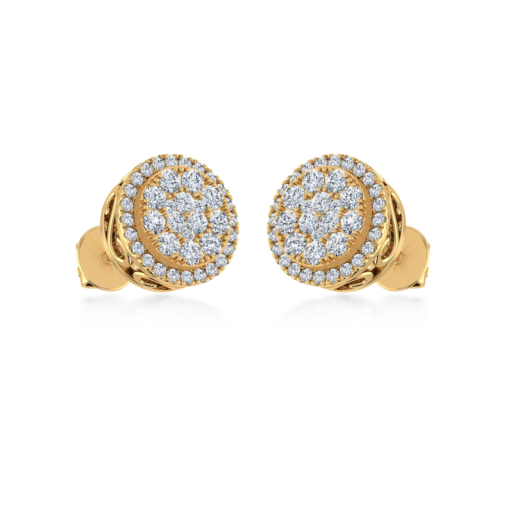 Round Halo Lab Grown Diamond Earrings
