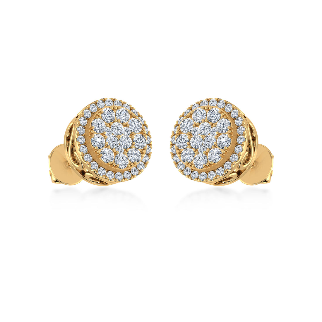 Round Halo Lab Grown Diamond Earrings