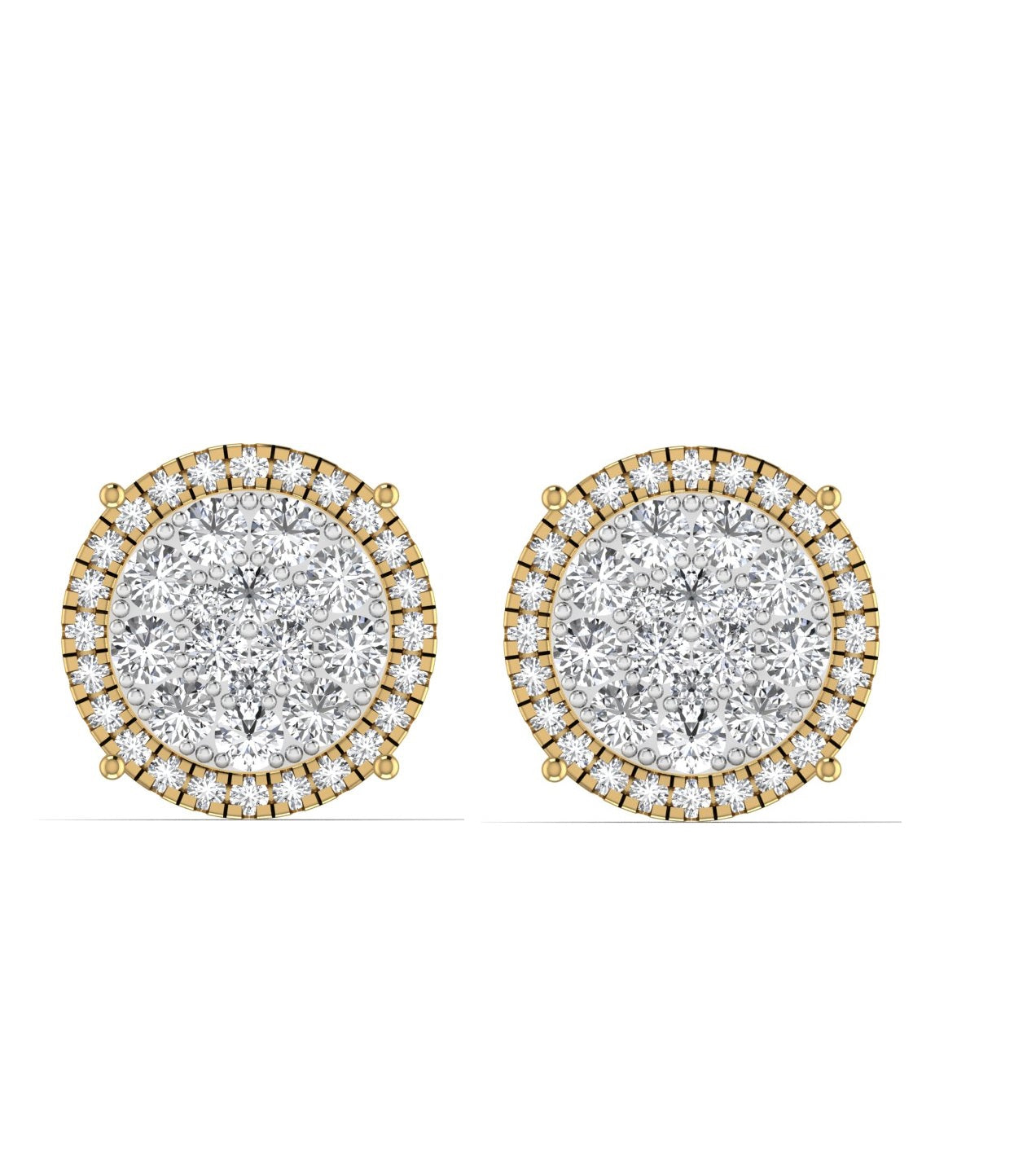 Round Halo Lab Grown Diamond Earrings