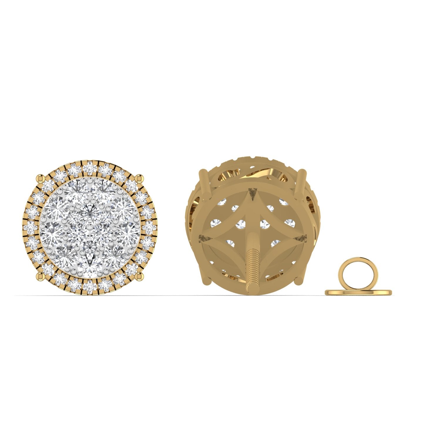 Round Halo Lab Grown Diamond Earrings